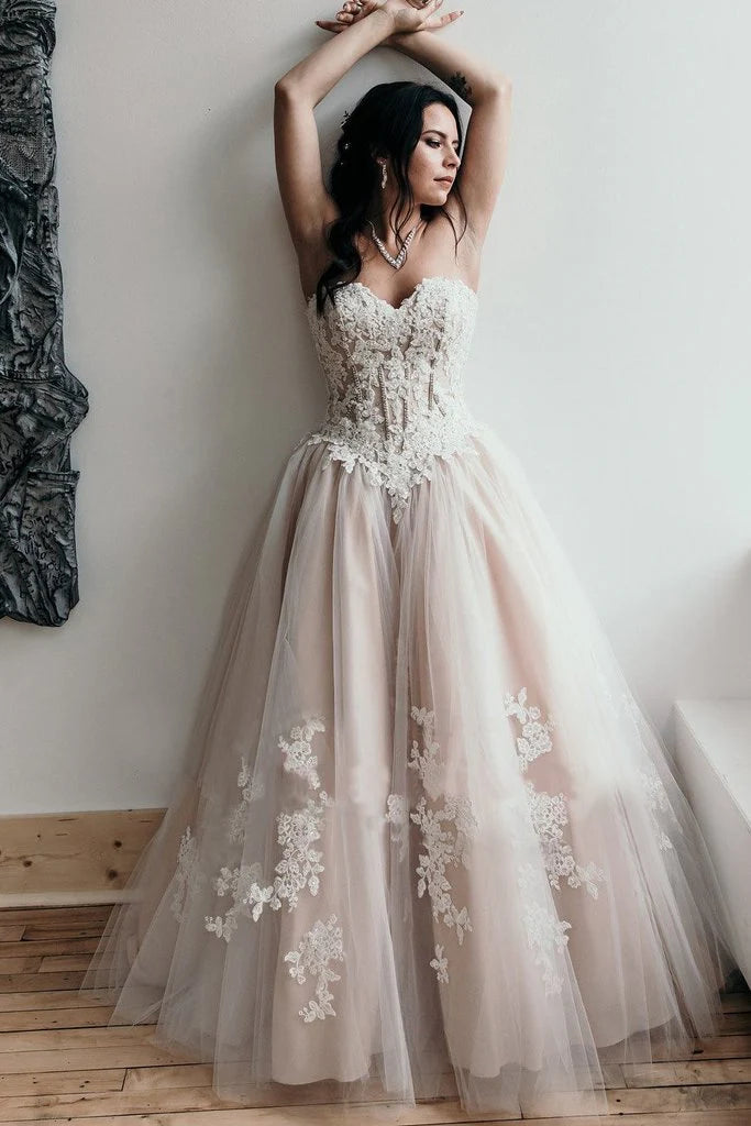 Prom Dresses Stores Cheap Sweetheart A Line Appliques Long Prom Dress Sexy Evening Dresses Formal Women's Dresses